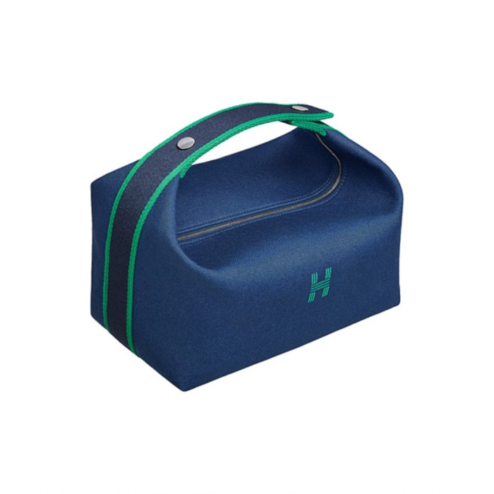 Hermes Leather webbing splicing handbag Makeup bag Handheld  #nigo29177
