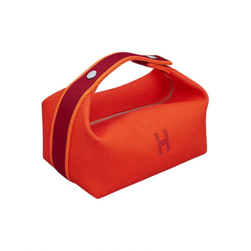 Hermes Leather webbing splicing handbag Makeup bag Handheld  #nigo29177