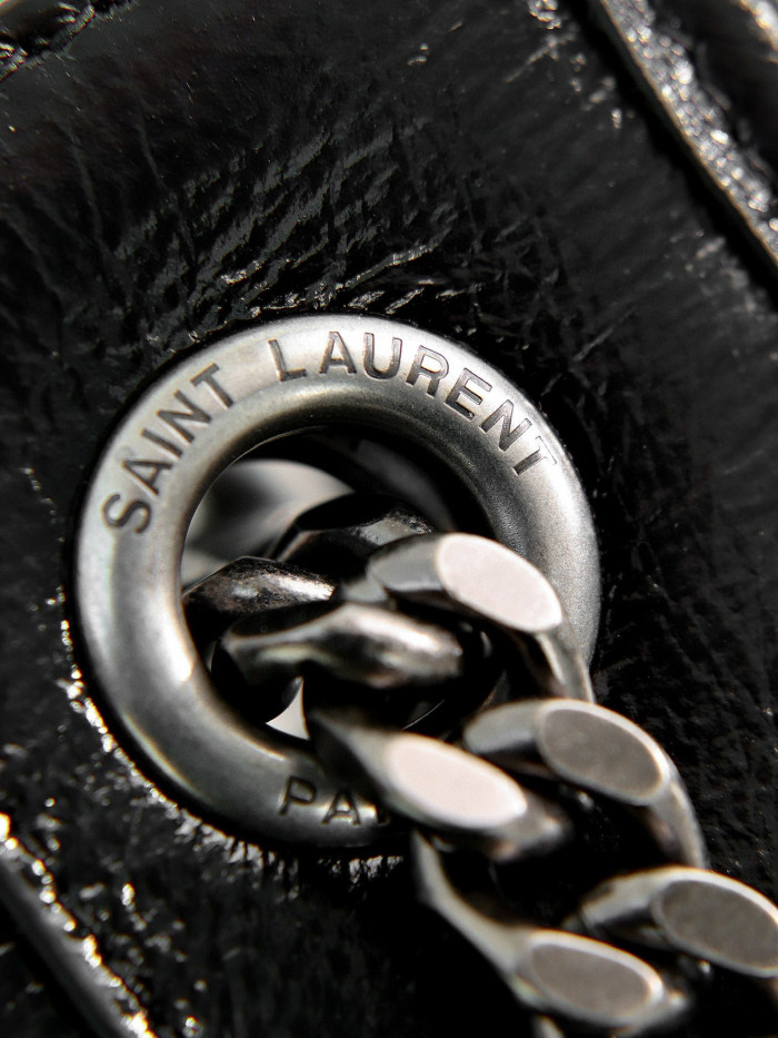SAINT LAURENT Leather Chain Carrying Crossbody Bag #nigo21649