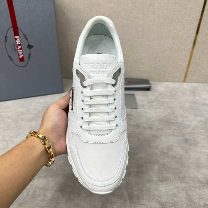 Prada Leather Nylon Patchwork Short Top Sneakers Shoes #nigo96191