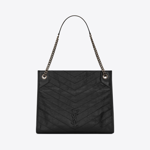 SAINT LAURENT Leather Chain Carrying Crossbody Bag #nigo21649