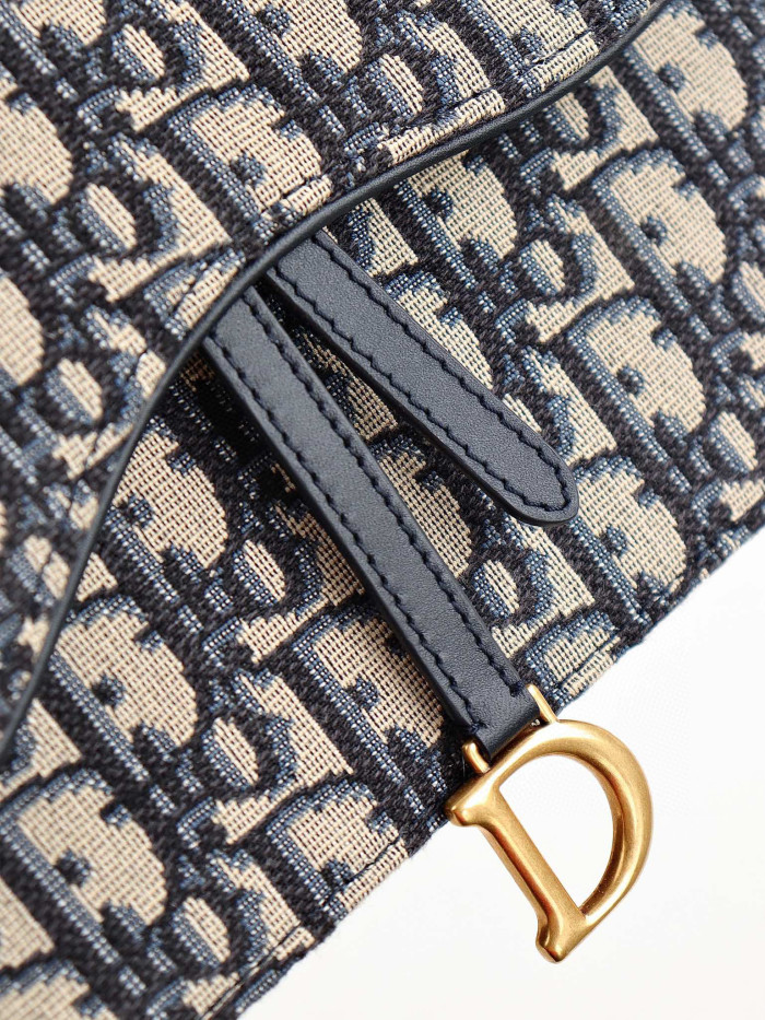 Dior Saddle chain handbag Blue Oblique Print Chain Crossbody Bag #nigo21656