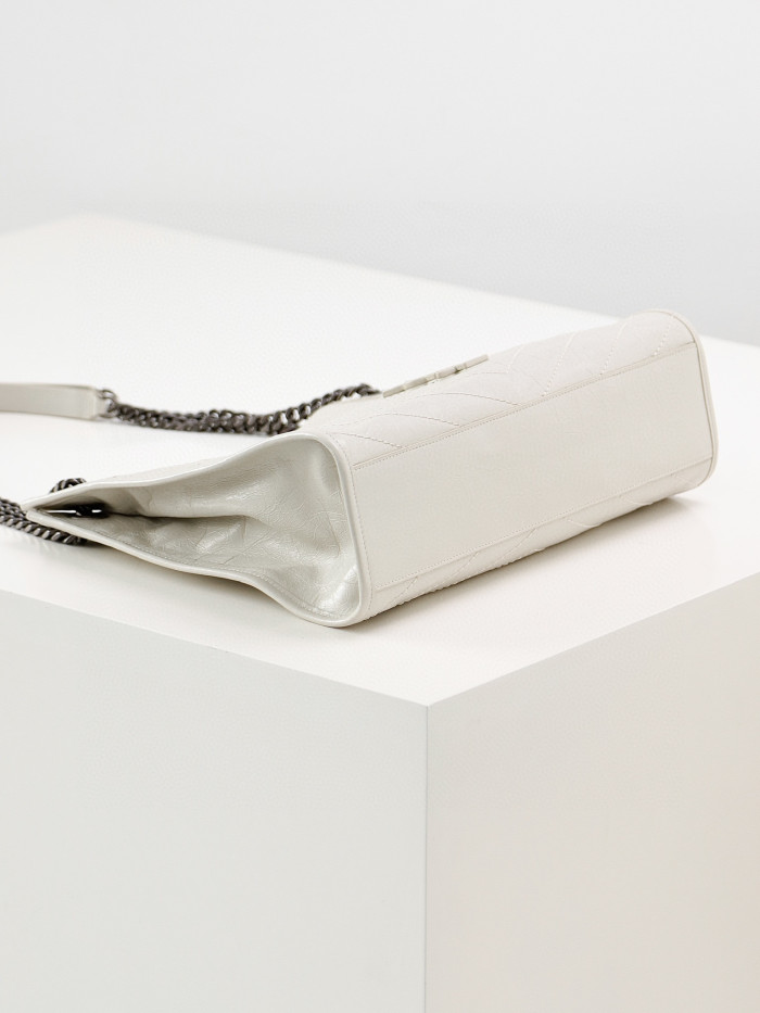 SAINT LAURENT Leather Chain Carrying Crossbody Bag #nigo21649