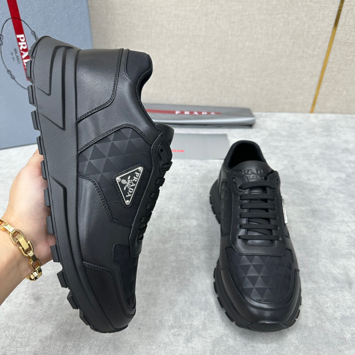 Prada Leather Nylon Patchwork Short Top Sneakers Shoes #nigo96191