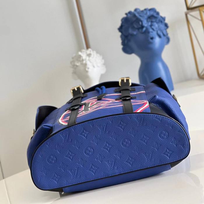 Louis Vuitton Blue Basketball Backpack Bag Bags #nigo4854