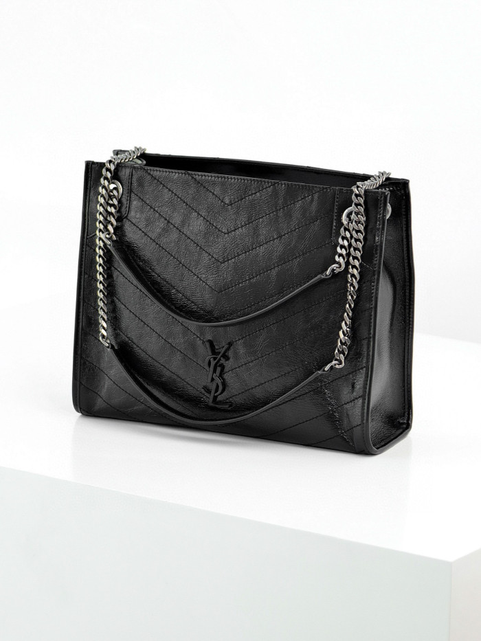 SAINT LAURENT Leather Chain Carrying Crossbody Bag #nigo21649