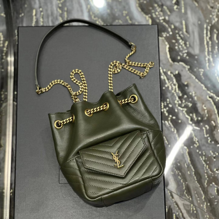 SAINT LAURENT Leather Bucket Backpack Bags #nigo52415