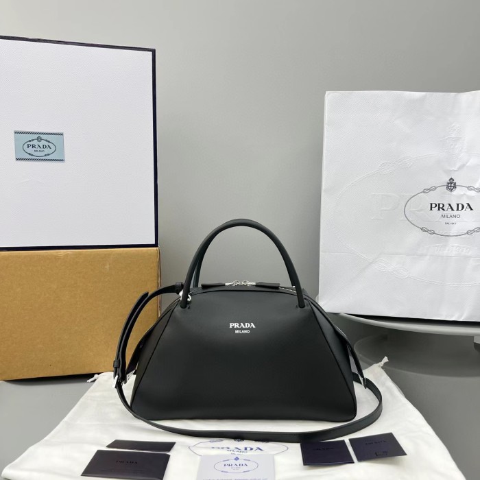 Prada Leather Pencil bag handbag shoulder Bag Bags #nigo51776