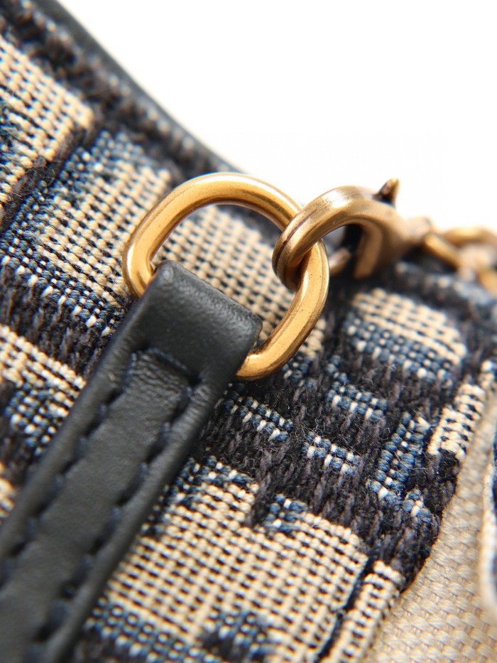 Dior Saddle chain handbag Blue Oblique Print Chain Crossbody Bag #nigo21656