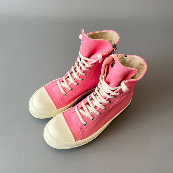 Rick Owens Pink High Top Canvas Shoes Ngvp #nigo6385