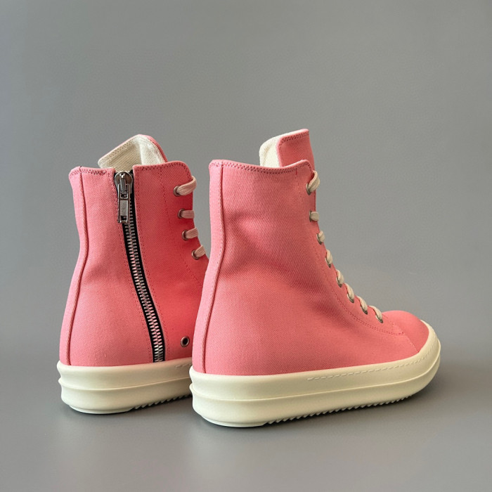 Rick Owens Pink High Top Canvas Shoes Ngvp #nigo6385