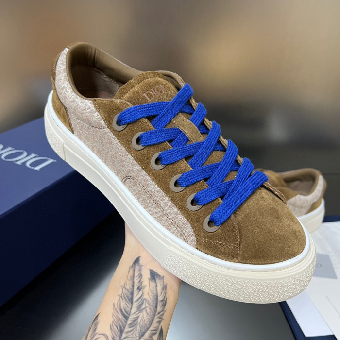 Dior Flat Bottom Printed Lace Up Canvas Casual Board Shoes #nigo21683