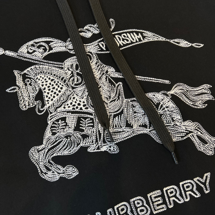Burberry Embroidered Knight Pattern Hooded Sweatshirt Pullover #nigo96225
