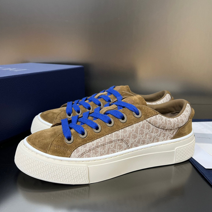 Dior Flat Bottom Printed Lace Up Canvas Casual Board Shoes #nigo21683