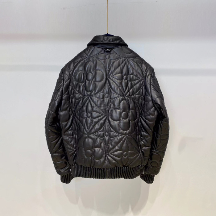 Louis Vuitton Stereoscopic Logo Long Sleeve Classic Leather Jacket #nigo56357