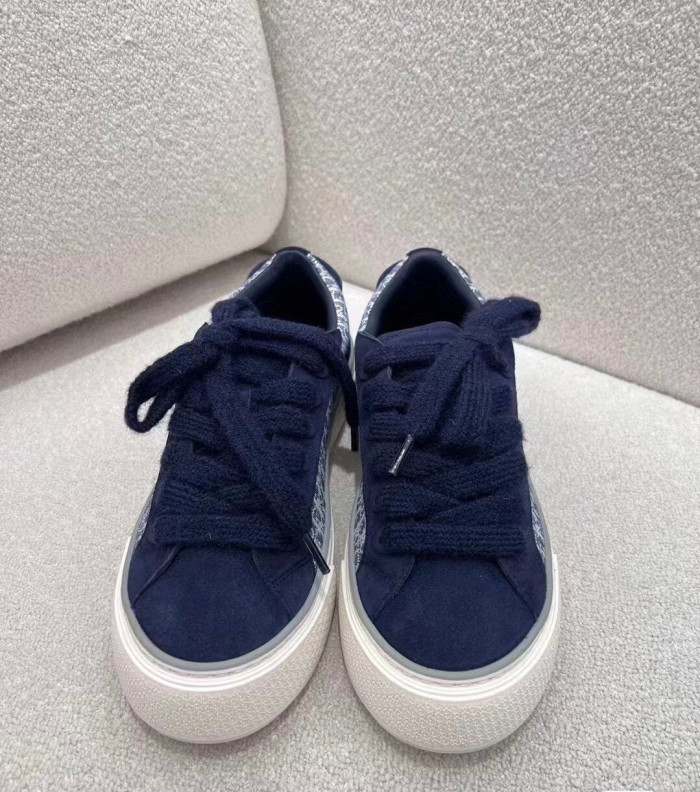 Dior Flat Bottom Printed Lace Up Canvas Casual Board Shoes #nigo21683