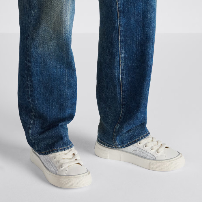 Dior Flat Bottom Printed Lace Up Canvas Casual Board Shoes #nigo21683