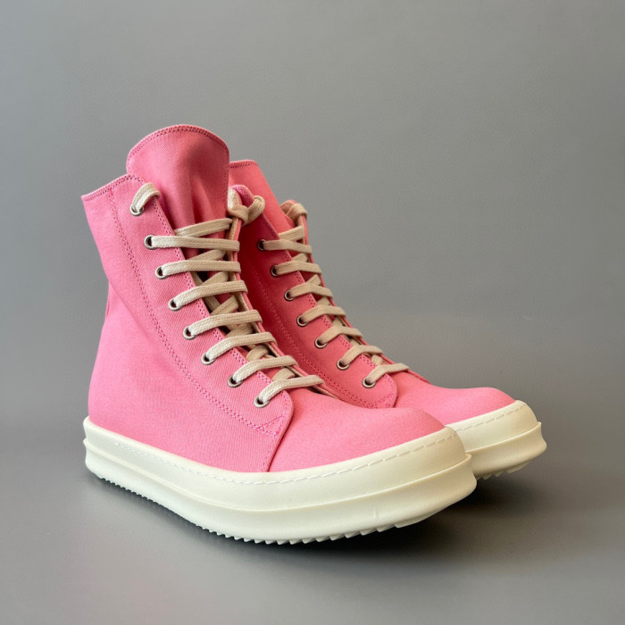 Rick Owens Pink High Top Canvas Shoes Ngvp #nigo6385