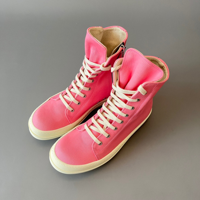 Rick Owens Pink High Top Canvas Shoes Ngvp #nigo6385