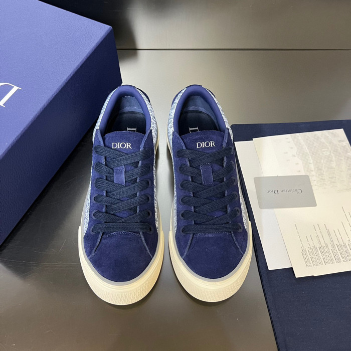 Dior Flat Bottom Printed Lace Up Canvas Casual Board Shoes #nigo21683