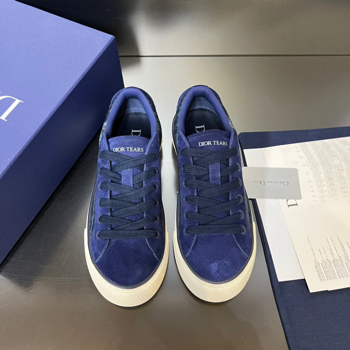 Dior Flat Bottom Printed Lace Up Canvas Casual Board Shoes #nigo21683