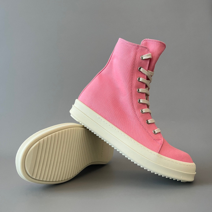Rick Owens Pink High Top Canvas Shoes Ngvp #nigo6385
