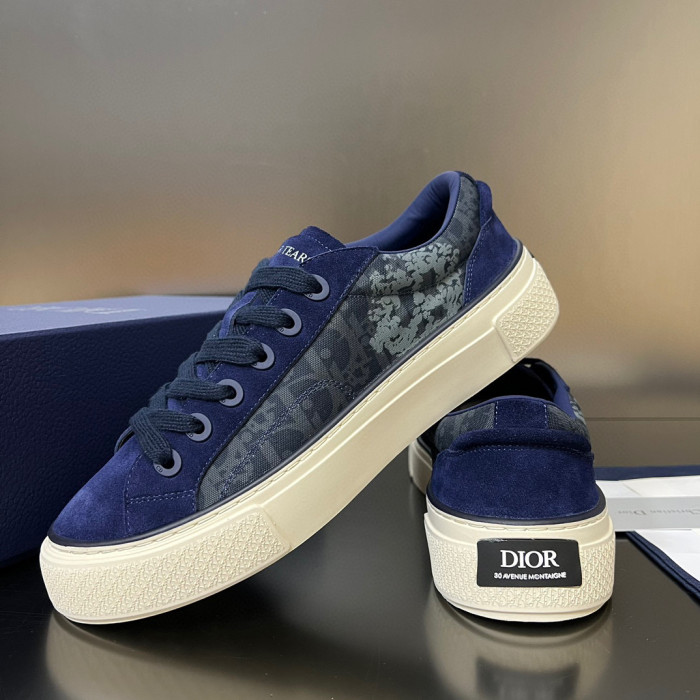 Dior Flat Bottom Printed Lace Up Canvas Casual Board Shoes #nigo21683