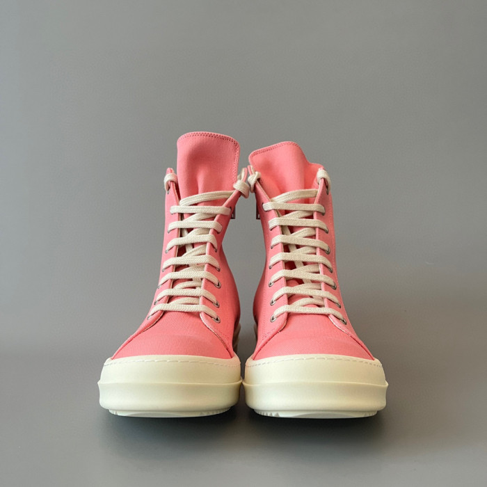Rick Owens Pink High Top Canvas Shoes Ngvp #nigo6385