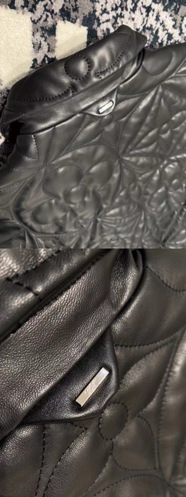 Louis Vuitton Stereoscopic Logo Long Sleeve Classic Leather Jacket #nigo56357