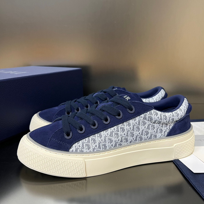 Dior Flat Bottom Printed Lace Up Canvas Casual Board Shoes #nigo21683