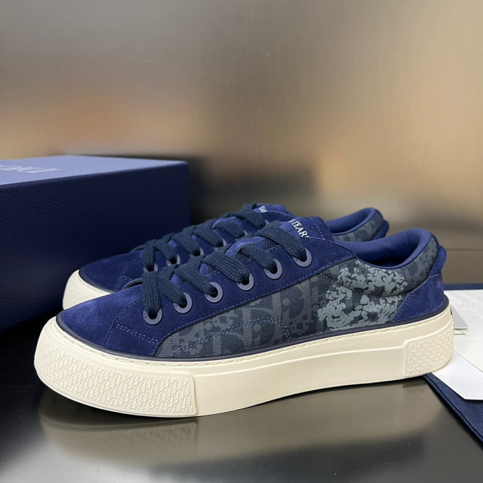 Dior Flat Bottom Printed Lace Up Canvas Casual Board Shoes #nigo21683