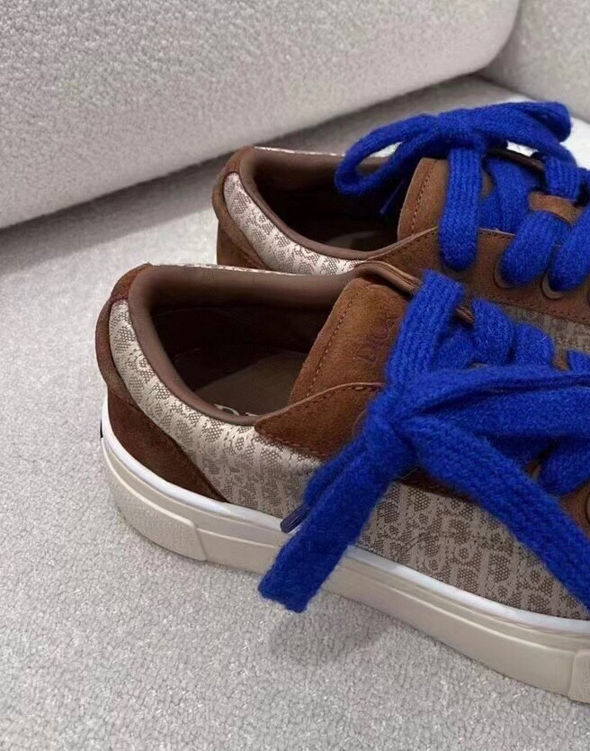 Dior Flat Bottom Printed Lace Up Canvas Casual Board Shoes #nigo21683
