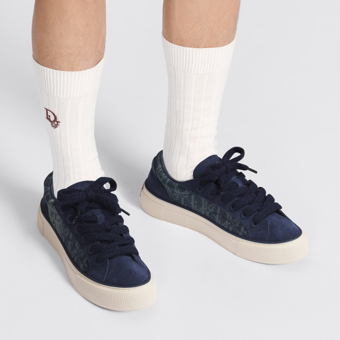 Dior Flat Bottom Printed Lace Up Canvas Casual Board Shoes #nigo21683