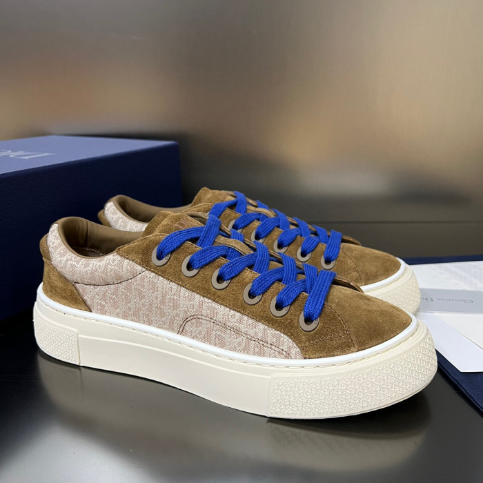 Dior Flat Bottom Printed Lace Up Canvas Casual Board Shoes #nigo21683