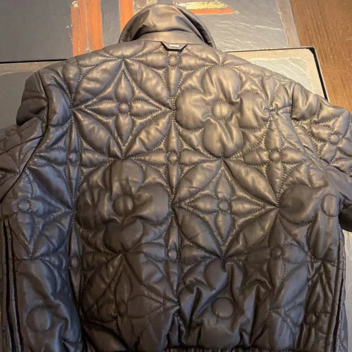 Louis Vuitton Stereoscopic Logo Long Sleeve Classic Leather Jacket #nigo56357