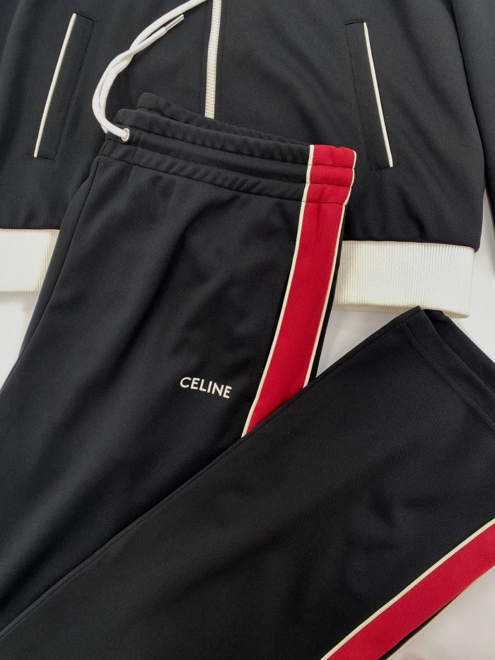 Celine Casual Zip-Up Track Jacket Trouser Set Suit #nigo96227