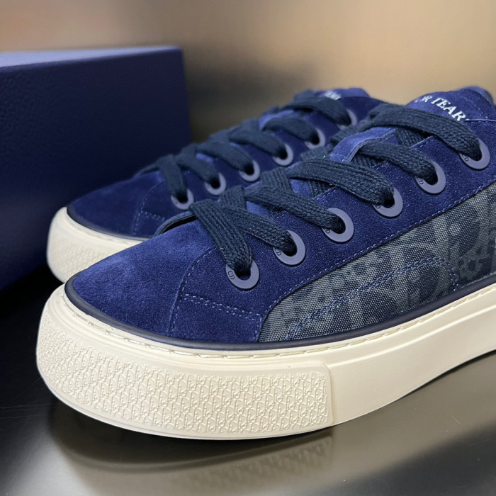 Dior Flat Bottom Printed Lace Up Canvas Casual Board Shoes #nigo21683