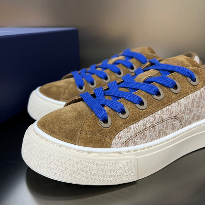 Dior Flat Bottom Printed Lace Up Canvas Casual Board Shoes #nigo21683