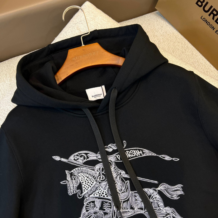 Burberry Embroidered Knight Pattern Hooded Sweatshirt Pullover #nigo96225