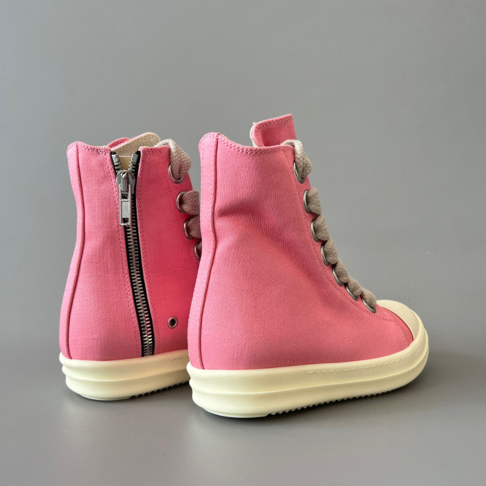Rick Owens Pink High Top Canvas Shoes Ngvp #nigo6385