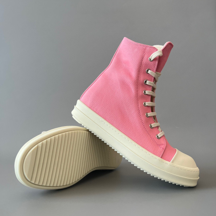 Rick Owens Pink High Top Canvas Shoes Ngvp #nigo6385