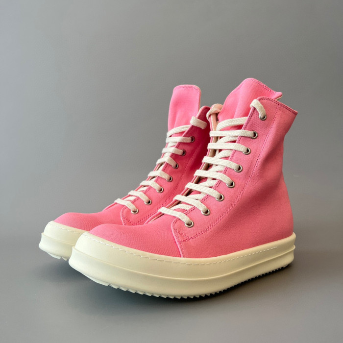 Rick Owens Pink High Top Canvas Shoes Ngvp #nigo6385