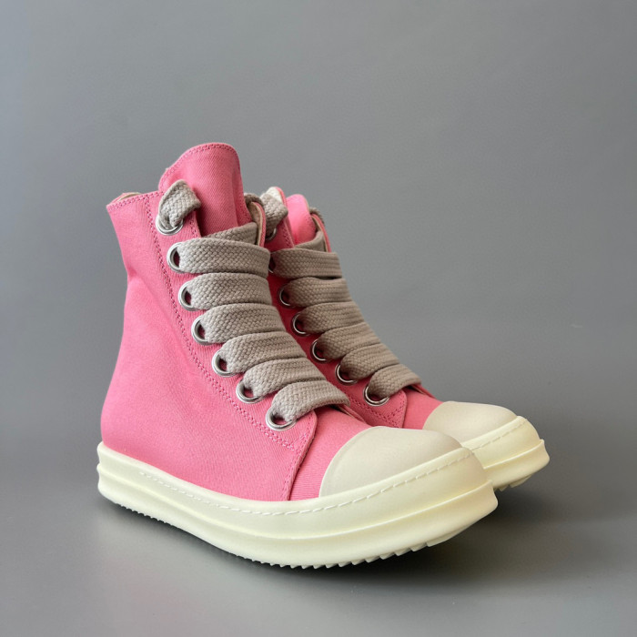 Rick Owens Pink High Top Canvas Shoes Ngvp #nigo6385
