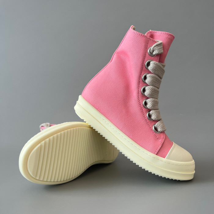 Rick Owens Pink High Top Canvas Shoes Ngvp #nigo6385