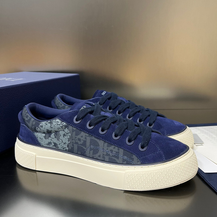 Dior Flat Bottom Printed Lace Up Canvas Casual Board Shoes #nigo21683