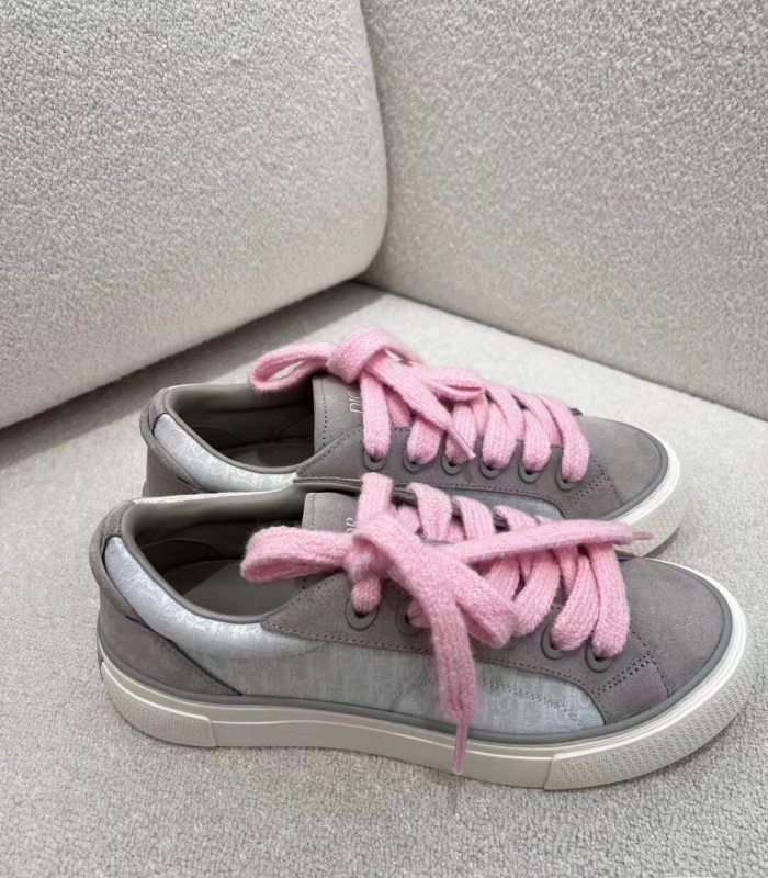 Dior Flat Bottom Printed Lace Up Canvas Casual Board Shoes #nigo21683