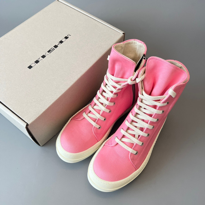 Rick Owens Pink High Top Canvas Shoes Ngvp #nigo6385