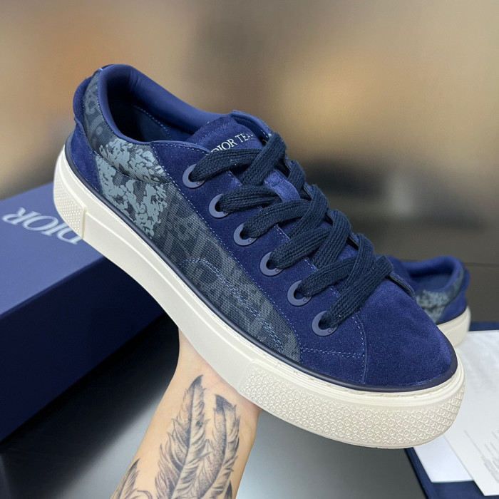 Dior Flat Bottom Printed Lace Up Canvas Casual Board Shoes #nigo21683