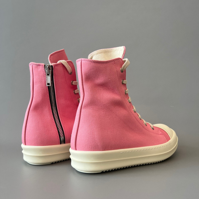 Rick Owens Pink High Top Canvas Shoes Ngvp #nigo6385