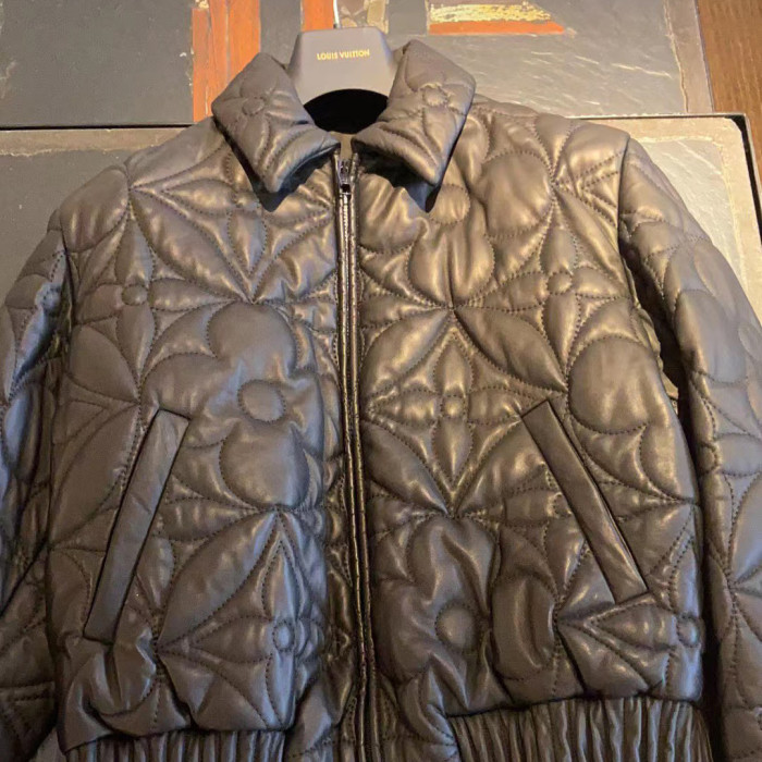 Louis Vuitton Stereoscopic Logo Long Sleeve Classic Leather Jacket #nigo56357